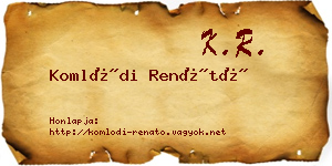 Komlódi Renátó névjegykártya